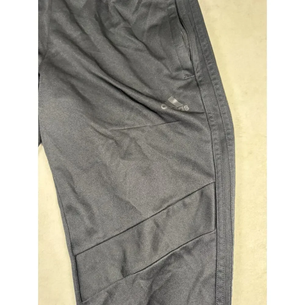 Adidas Men’s Medium Black Athletic Track Pants Zip Ankle Tapered Joggers